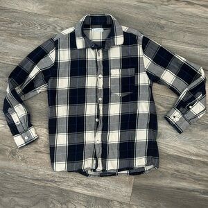 Mayoral blue white green plaid long sleeve collared shirt boys size 8
